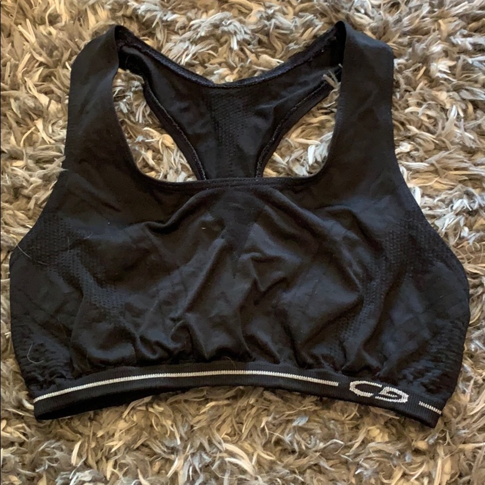 Low impact black sports bra